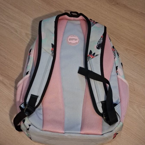 Girls' school backpack with zebra print, large capacity