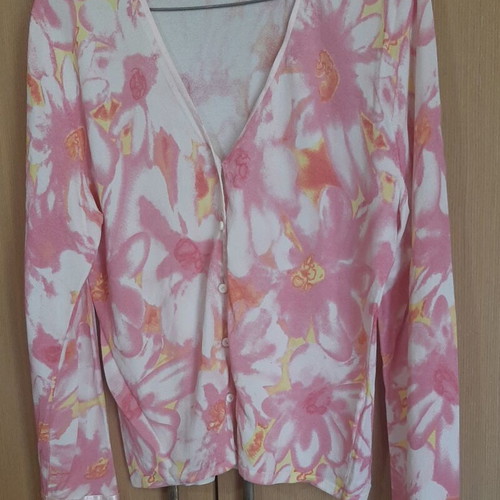 Women's cardigan used with sleeve details, multicolor, sizes M and L