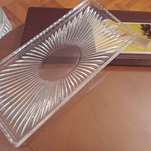 Glass cake platter new
