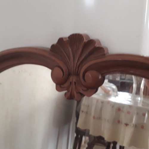 Wooden carved mirror used 98x98 cm with support base