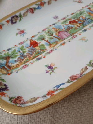 Large Winterling Germany porcelain platter with gold leaf like new