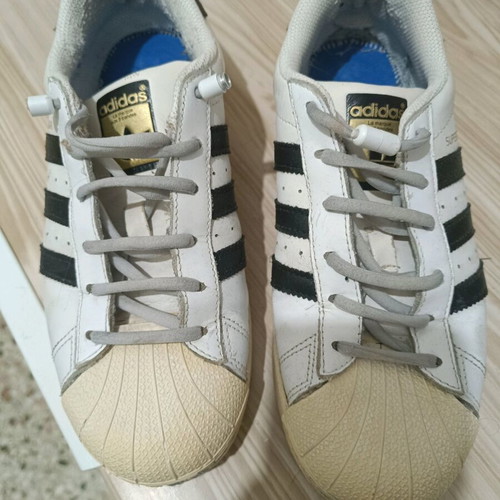 Adidas Superstar used athletic shoes, size 37.5, white