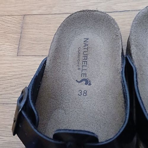 Naturelle Comfort women's sandals with cork anatomical sole size 38 used, black