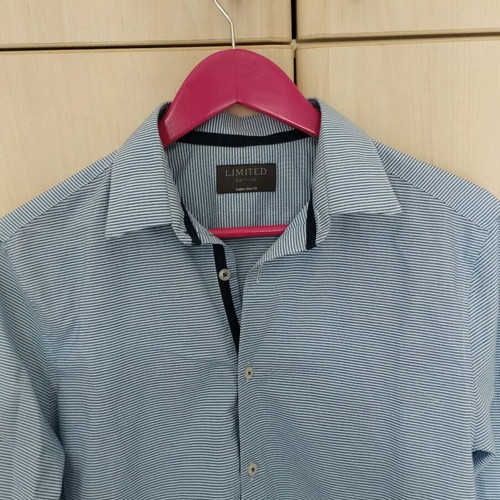 Marks & Spencer Men's Shirt Slim Fit Like New White Blue Size M