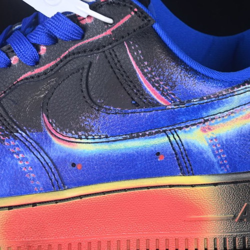 Nike Air Force 1 Black Racer sneakers new, handmade custom design