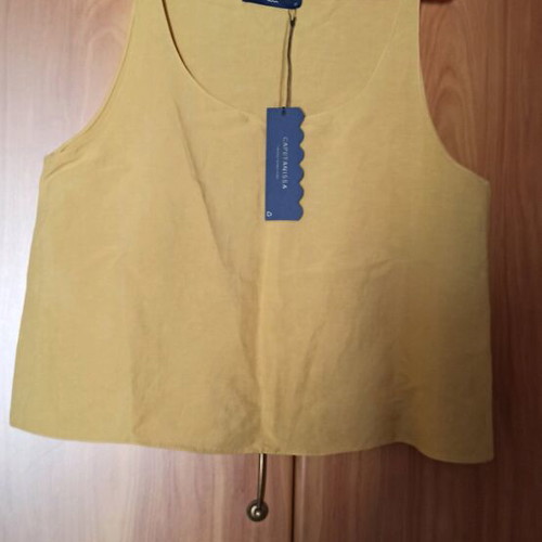 Cotton blouse new, mustard color, size L
