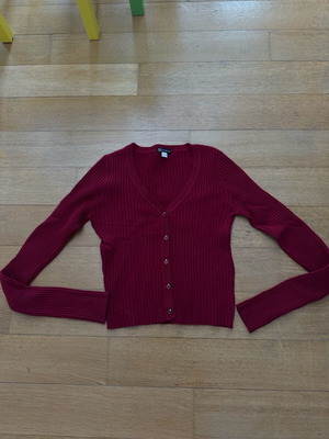 TU cardigan burgundy small like new, Greek production