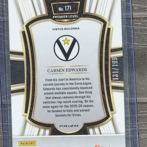 Carsen Edwards 2025-26 Panini Select Euroleague Basketball Card