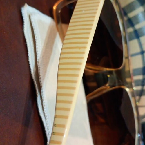 Men's sunglasses used, light brown tint with case and cleaning cloth