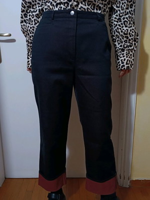 Vintage black-red cropped pants L like new