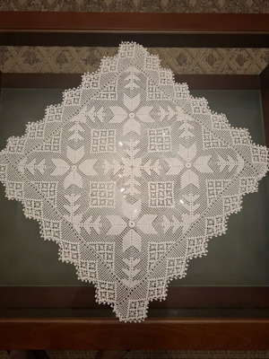 Set of 2 large crocheted towels like new, 55x55 cm