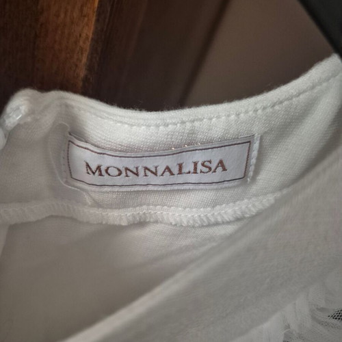 Monnalisa Girls' Dress new, size 140 cm, white multicolor