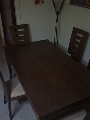 Dining table 90x200 cm with 6 chairs