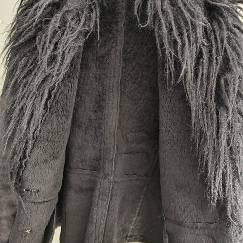 Petra women's jacket used, black and gray with fur details