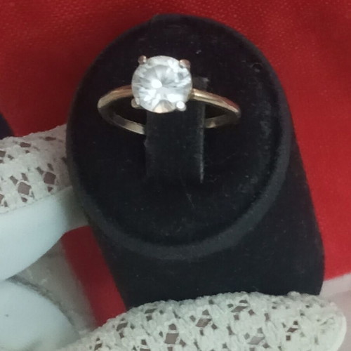 Momopetro 925 silver ring with zircon, used, size 54.5