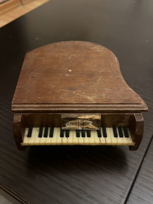 Vintage wooden miniature piano used, jewelry box