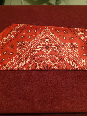 Bandana new, white and red