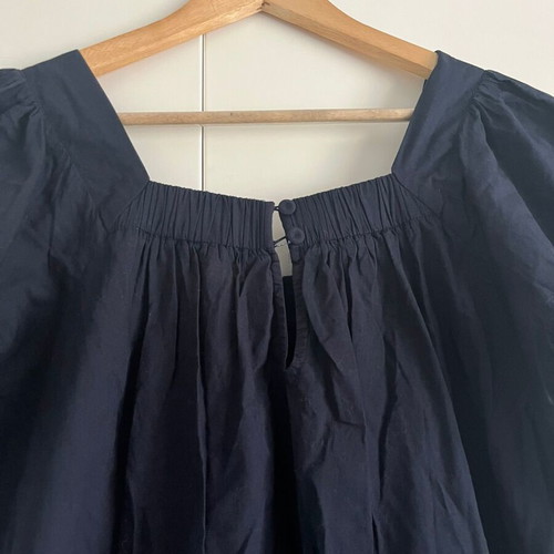 Topshop Navy Embroidered Cotton Dress like new
