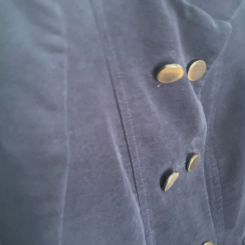 Blue velvet-type coat used, size M