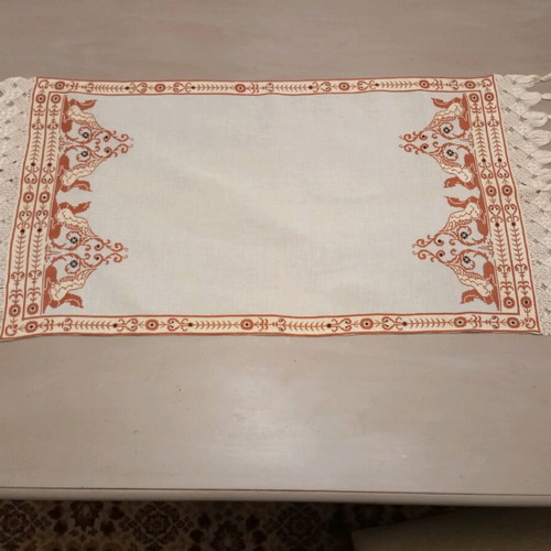 Embroidered handmade table runner new, size 117x48