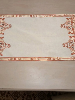 Embroidered handmade table runner new, size 117x48