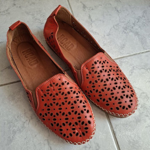 Road leather moccasins ballerinas new, size 39, red
