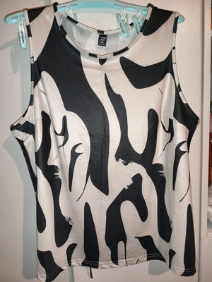 Shein summer set pants and sleeveless top new, black and white