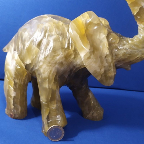 Elephant Onyx Figurine vintage, handmade, used, 22cm, 2.7kg