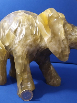 Elephant Onyx Figurine vintage, handmade, used, 22cm, 2.7kg