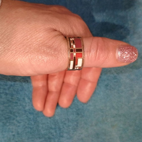 Stainless Steel Ring with Enamel new