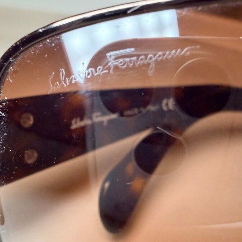 Salvatore Ferragamo men's sunglasses brown beige used