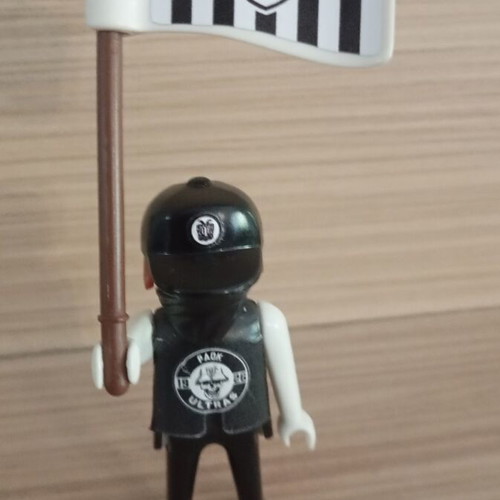 Playmobil PAOK Fan Figure like new with Team Flag
