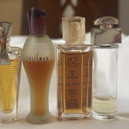Mini perfume set used, Aromatics Elixir, Paco Rabanne, Givenchy