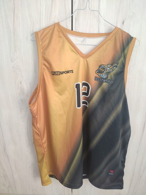 Play Sports men's basketball jersey L ochre/black number 12