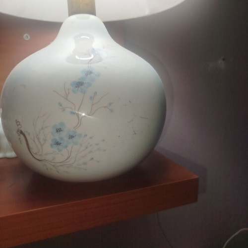 Vintage table lamp with lampshade used
