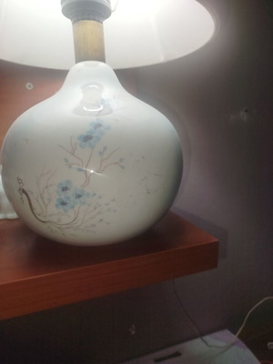 Vintage table lamp with lampshade used