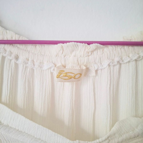 Iso white boho mini dress lace details size S like new