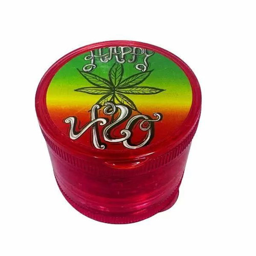 Plastic grinder 55x35mm 4-position red with various designs
