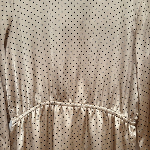 Compania Fantastica satin dress, champagne polka dots, asymmetric