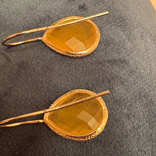 Anna Maria Mazaraki women's gold-plated 24K earrings like new, yellow