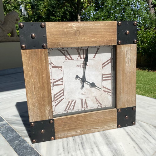 Industrial Wooden Wall Clock Old Town Clocks London like new