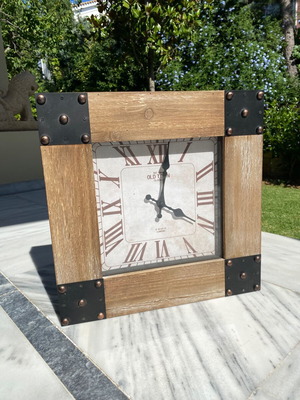 Industrial Wooden Wall Clock Old Town Clocks London like new