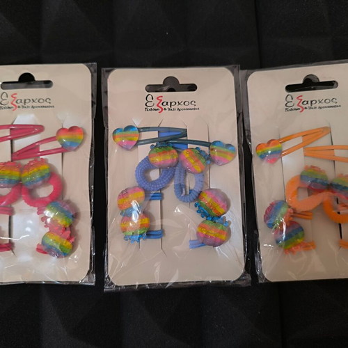 Hair clips new, pack of 18, pink and orange