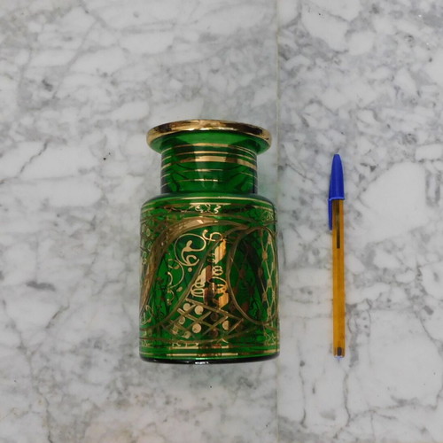 Decorative vase made of blown glass with gold paint, vintage, like new