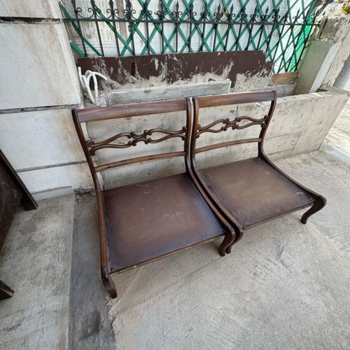 Antique armchairs used, set of 2, 70cm width