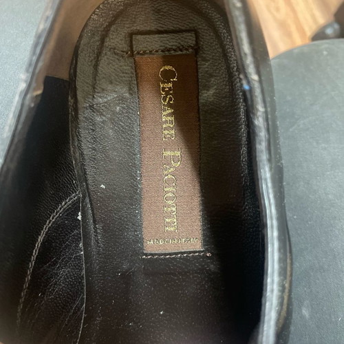 Men's leather shoes moccasins used, size 43, Cesare Paciotti, black