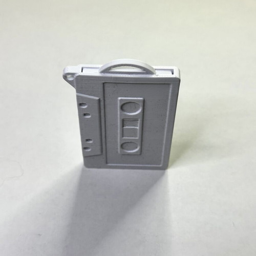 Video cassette keychain with photo slot, PLA