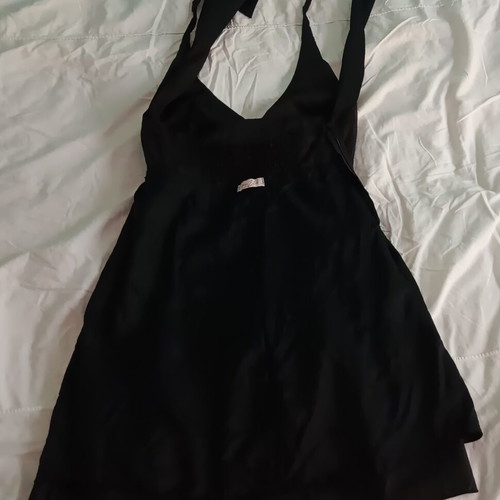 Enzzo dress medium with sequined belt, like new, black, cotton