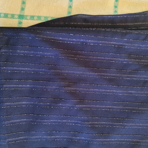 Two blue striped fabrics for a dress