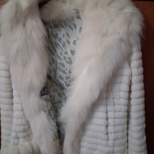 White genuine fur like new, size M